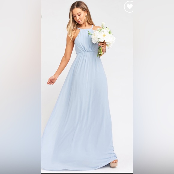 Amanda Maxi Dress - Steel Blue Chiffon - Picture 2 of 7